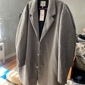 Mens Jack + Jones Light Grey Peacoat size 3X